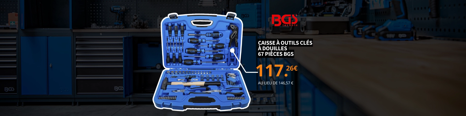 BGS - Caisse à outils clés à douilles 67 pièces
