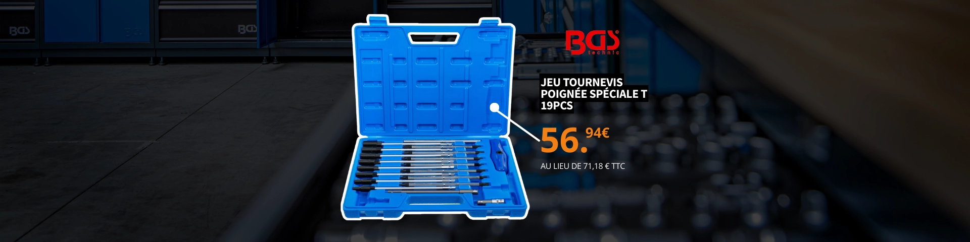 BGS - Jeu tournevis poignée spéciale T 19 pièces BGS