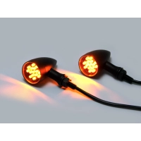 Paire de clignotants type phare pointu cafe racer noir