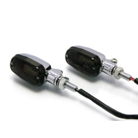 Paire de clignotants cafe racer rectangle chrome custom