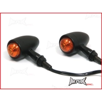 Paire de clignotants torpedo aluminium noir