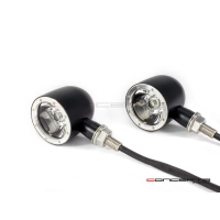 Paire de clignotants avant 2 fonctions noire et alu