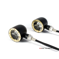 Paire de clignotants arrière 3 fonctions noir et laiton