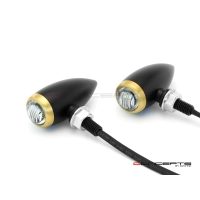 Paire de clignotants avant chubby xl noire et laiton