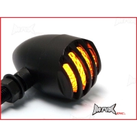 Paire de clignotants avant universels "prison bar" aluminium noir mat