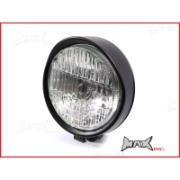 Phare avant universel 15 cm métal noir mat