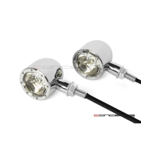 Paire de clignotants avant "classique baril“ chromé