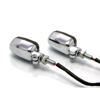 Paire de clignotants cafe racer rectangle chrome custom