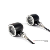 Paire de clignotants avant 2 fonctions noire et alu