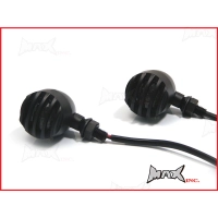 Paire de clignotants avant universels "prison bar" aluminium noir mat