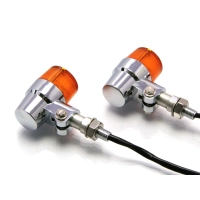 Paire de clignotants avant retro classique chromé