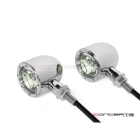 Paire de clignotants avant "classique baril“ chromé