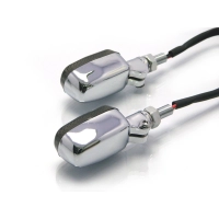 Paire de clignotants cafe racer rectangle chrome custom