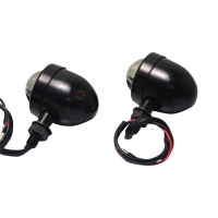 Paire de clignotants avant cafe racer noire