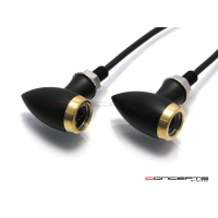 Paire de clignotants chubby noire mat et laiton