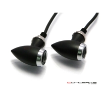 Paire de clignotants chubby noire mat et chrome