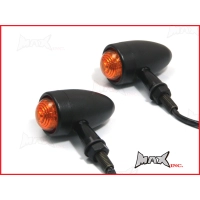 Paire de clignotants torpedo aluminium noir