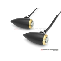 Paire de clignotants avant chubby xl noire et laiton