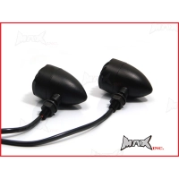 Paire de clignotants avant universels "prison bar" aluminium noir mat