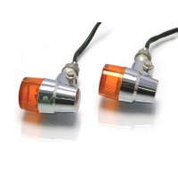 Paire de clignotants avant retro classique chromé