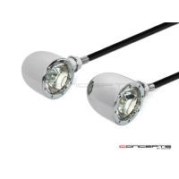 Paire de clignotants avant "classique baril“ chromé