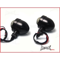 Paire de clignotants avant universels classic bullet métal noire