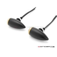 Paire de clignotants avant chubby xl noire et laiton