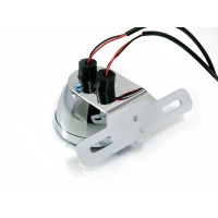 Feu arrière vintage stop chrome avec support de plaque