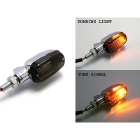 Paire de clignotants cafe racer rectangle chrome custom