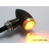 Paire de clignotants chubby noire mat et laiton