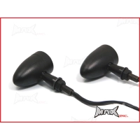 Paire de clignotants torpedo aluminium noir