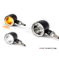 Paire de clignotants avant 2 fonctions noire et alu