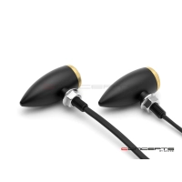 Paire de clignotants avant chubby xl noire et laiton