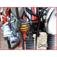 Paire de clignotants avant universels "prison bar" aluminium noir mat