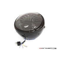 Phare avant universel avec clignotants intégrés 19cm