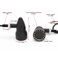 Paire de clignotants rétro 2 noire mat