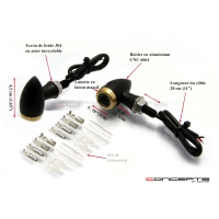 Paire de clignotants chubby noire mat et laiton