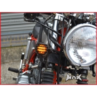 Paire de clignotants avant universels "prison bar" aluminium noir mat