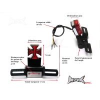 Feu arrière cafe racer croix maltese noir