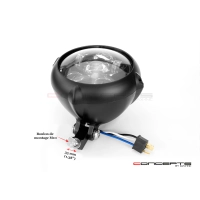 Phare avant universel vintage noir led 18cm