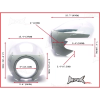 Carénage de phare avant blanc avec bulle pour cafe racer harley touring softail sportster