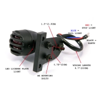 Mini feu arrière 'prison grill' led noir