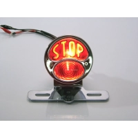 Feu arrière vintage stop chrome avec support de plaque