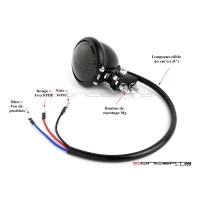 Mini feu arrière 7,6 cm noir, noir et chrome ou chrome