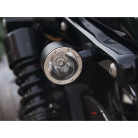 Paire de clignotants arrière 3 fonctions noire et alu