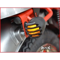 Paire de clignotants avant universels "prison bar" aluminium noir mat