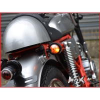 Paire de clignotants avant universels classic bullet métal noire