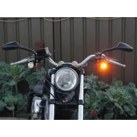 Paire de clignotants avant 2 fonctions noire et alu