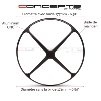 Grille de phare  7" aluminium cnc cross design