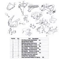 Kit visserie de carénage d'origine honda cbr 1000 06-07